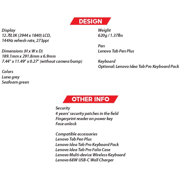 (New) Lenovo Ideal Tab Pro 8GB+128GB Grey / Green Tablet (WiFi) 4 OZ LENOVO Ideal Tab Pro S2