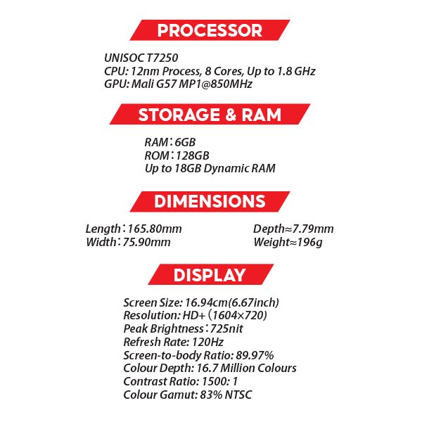 (New) Realme C71 6GB+128GB Green / White Smartphone (Unlocked) 3 OZ REALME C71 S1
