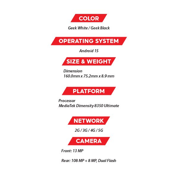 (New) Tecno Pova 7 Ultra 5G 12GB+256GB Black / White Smartphone (Unlocked) 3 OZ TECNO Pova 7 Ultra 5G S1