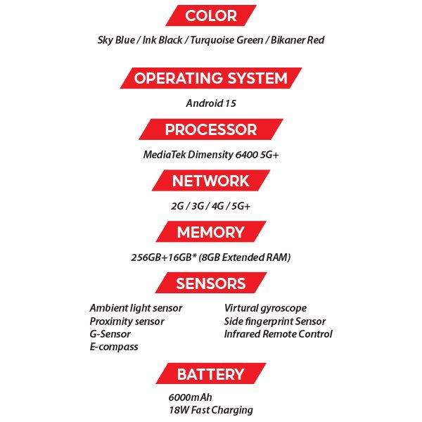 (New) Tecno Spark 40 5G 8GB+256GB Black / Blue / Green / Red Smartphone (Unlocked) 5 OZ TECNO Spark 40 5G S1