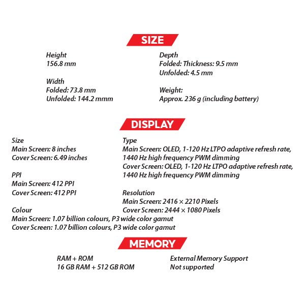 (New) Huawei Mate X7 16GB+512GB Black / Red / White Smartphone (Unlocked) 18 OZ HUAWEI Mate X7 S1