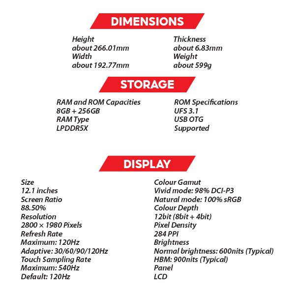 (New) OPPO Pad 5 8GB+256GB Black / Pink Tablet (5G) 13 OZ OPPO Pad 5 5G S1