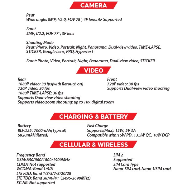 (New) Realme C100i 4GB+128GB Grey / Purple Smartphone (Unlocked) 4 OZ REALME C100i S2