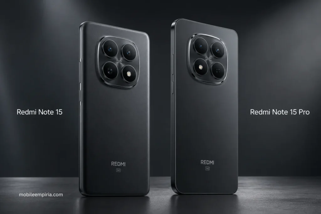 Redmi Note 15 5G vs Redmi Note 15 Pro 5G: Which to Buy? 1 Redmi Note 15 5G vs Redmi Note 15 Pro 5G in a premium studio comparison image